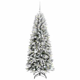 Berkfield Home Green Artificial Christmas Tree with 150 LEDs White 63 x 63 x 150 cm - thumbnail 1