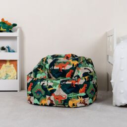 icon Kids Dinosaur Bean Bag Chair Green Childrens Bean Bags