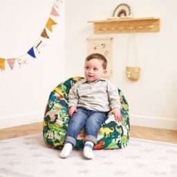 icon Kids Dinosaur Bean Bag Chair Green Childrens Bean Bags - thumbnail 2