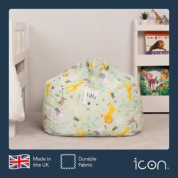 icon Kids Dinosaur Bean Bag Chair Green Childrens Bean Bags - thumbnail 5