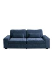 Living and Home 2-Seater Chenille Upholstered Sofa with Pillows in Dark Blue - thumbnail 1