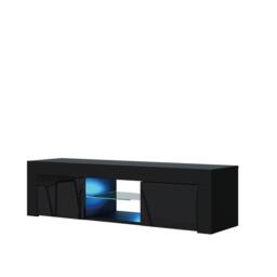Mex Furniture LTD TV Unit Loom 130cm - Black with Gloss Doors & LED Lights - thumbnail 8