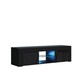 Mex Furniture LTD TV Unit Loom 130cm - Black with Gloss Doors & LED Lights - thumbnail 9