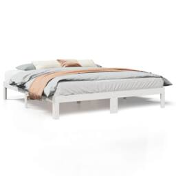 Berkfield Home Bed Frame without Mattress White 180x200 cm Super King Solid Wood Pine - thumbnail 1