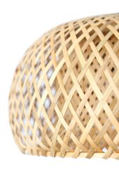 Living and Home Vintage Style Floor Lamp with Bamboo Lampshade and Marble Base - thumbnail 6