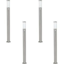 Loops 4 PACK IP44 Outdoor Bollard Light PIR Sensor Stainless Steel 1100mm Lamp Post in Metallics
