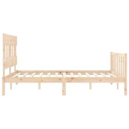 Berkfield Home Bed Frame with Headboard 160x200 cm Solid Wood in Light Tan - thumbnail 7
