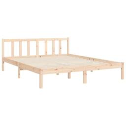 Berkfield Home Bed Frame with Headboard 160x200 cm Solid Wood in Light Tan - thumbnail 9