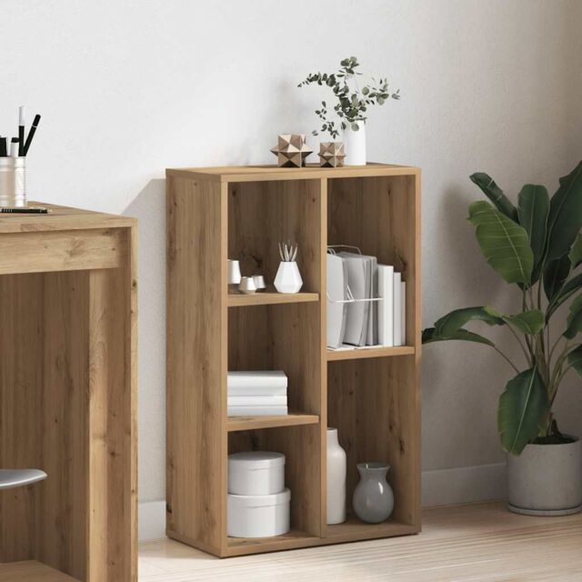 Berkfield Home Book Cabinet Artisan Oak 50x25x80 cm Engineered Wood in Brown - Size: 50 x 25 x 80 cm - image 1