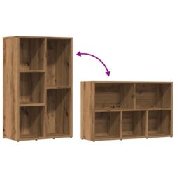 Berkfield Home Book Cabinet Artisan Oak 50x25x80 cm Engineered Wood in Brown - Size: 50 x 25 x 80 cm - thumbnail 8