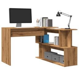 Berkfield Home Corner Desk Artisan Oak 200.5x50x76 cm Engineered Wood in Brown