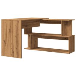 Berkfield Home Corner Desk Artisan Oak 200.5x50x76 cm Engineered Wood in Brown - thumbnail 2