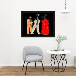 "Artery8 Wall Art Print Musicians Jazz Modern Large Large Framed Wall Décor Art in White - Size: W18"" x H24""" - thumbnail 2