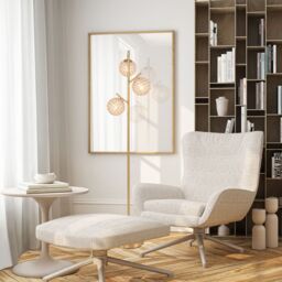 Gymax 3-Globe Floor Lamp Tree Lamp With Metal Pole & Base Bulbs Not Included in Gold - thumbnail 5