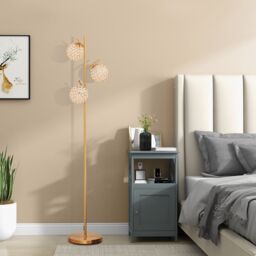 Gymax 3-Globe Floor Lamp Tree Lamp With Metal Pole & Base Bulbs Not Included in Gold - thumbnail 4