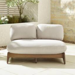 FurnitureboxUK Iko Solid Wood & Cream Garden Sofa in Natural - thumbnail 2