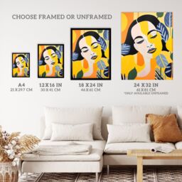 "Wee Blue Coo Wall Art Print I Dream In Yellow Bright Women Fun Bold Living Room Framed - Size: W12"" x H16""" - thumbnail 3
