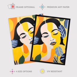 "Wee Blue Coo Wall Art Print I Dream In Yellow Bright Women Fun Bold Living Room Framed - Size: W12"" x H16""" - thumbnail 2