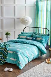 Scion 'Mr Fox Teal' Cotton Duvet Cover Set in Teal - Size: Double - thumbnail 2