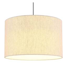 Netlighting Thea Cylindrical Pendant Matt Gunmetal Linen Cream Shade LED 3000K in Grey - thumbnail 3