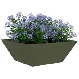 Berkfield Home Green Garden Bowl Planters 5 pcs Olive Green 40x40x15 cm Steel - Size: 40 x 40 x 15 cm - thumbnail 1