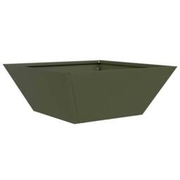 Berkfield Home Green Garden Bowl Planters 5 pcs Olive Green 40x40x15 cm Steel - Size: 40 x 40 x 15 cm - thumbnail 5