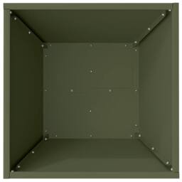 Berkfield Home Green Garden Bowl Planters 5 pcs Olive Green 40x40x15 cm Steel - Size: 40 x 40 x 15 cm - thumbnail 9