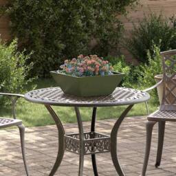 Berkfield Home Green Garden Bowl Planters 5 pcs Olive Green 40x40x15 cm Steel - Size: 40 x 40 x 15 cm - thumbnail 2
