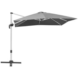 OUTSUNNY 3 x 3(m) Garden Cantilever Roma Parasol w/ 360° Rotation Crank Handle Tilt Grey - thumbnail 2