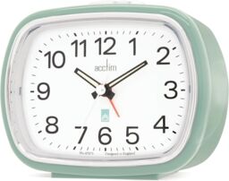 Acctim Camille Analogue Alarm Clock Quartz Luminous Hands Chrome Bezel in Pale Green - thumbnail 4