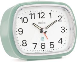 Acctim Camille Analogue Alarm Clock Quartz Luminous Hands Chrome Bezel in Pale Green - thumbnail 2