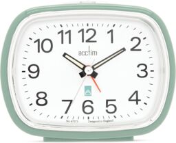 Acctim Camille Analogue Alarm Clock Quartz Luminous Hands Chrome Bezel in Pale Green