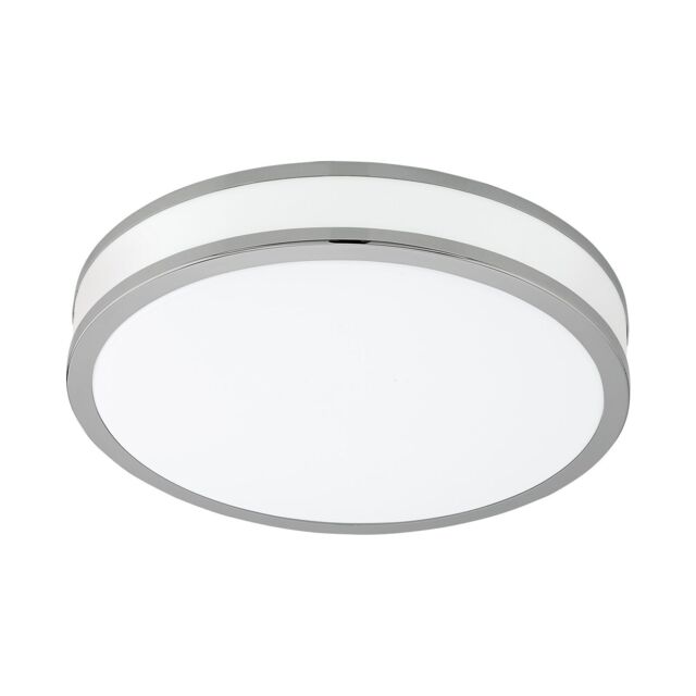 Loops Wall Flush Ceiling Light Colour White Shade White Chrome Plastic Bulb LED 18W - image 1