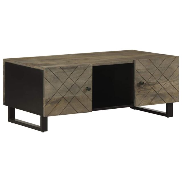 Berkfield Home Coffee Table Black 100x54x40 cm Solid Wood Mango - Size: 100 x 54 x 40 cm - image 1