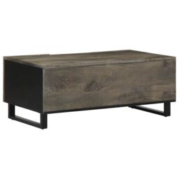 Berkfield Home Coffee Table Black 100x54x40 cm Solid Wood Mango - Size: 100 x 54 x 40 cm - thumbnail 5