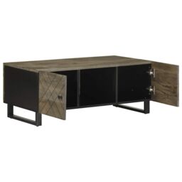 Berkfield Home Coffee Table Black 100x54x40 cm Solid Wood Mango - Size: 100 x 54 x 40 cm - thumbnail 2