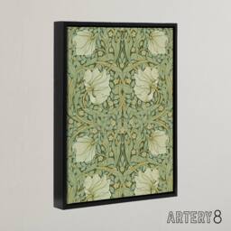 "Artery8 William Morris Pimpernel Floral Pattern Framed Canvas Wall Art Print in Green - Size: W12"" x H16""" - thumbnail 2