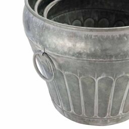 Ascalon Design Ltd Urn Planter - Set of 3 - L43 x W43 x H37.5 cm - Antique Galvanized in Grey - thumbnail 3