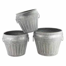 Ascalon Design Ltd Urn Planter - Set of 3 - L43 x W43 x H37.5 cm - Antique Galvanized in Grey - thumbnail 1