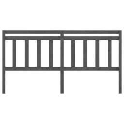 Berkfield Home Bed Headboard Grey 186x4x100 cm Solid Wood Pine - Size: 186 x 4 x 100 cm - thumbnail 3