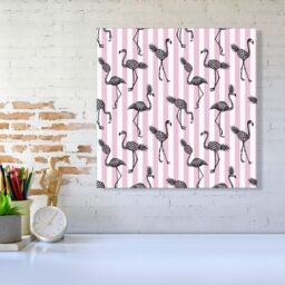 "Warren Reed - Designer Pineapple Flamingo Canvas in Pink - Size: W30"" x H30""" - thumbnail 2
