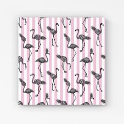 "Warren Reed - Designer Pineapple Flamingo Canvas in Pink - Size: W30"" x H30""" - thumbnail 1