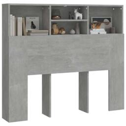 Berkfield Home Headboard Cabinet Concrete Grey 120x19x103.5 cm - thumbnail 4