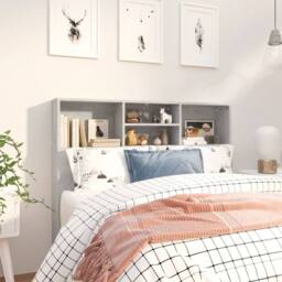Berkfield Home Headboard Cabinet Concrete Grey 120x19x103.5 cm - thumbnail 2