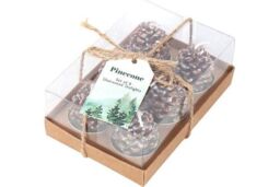 KDMD Set of 6 Pinecone Tealight Candles in Grey - thumbnail 2