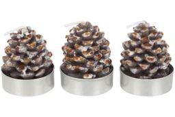 KDMD Set of 6 Pinecone Tealight Candles in Grey - thumbnail 3