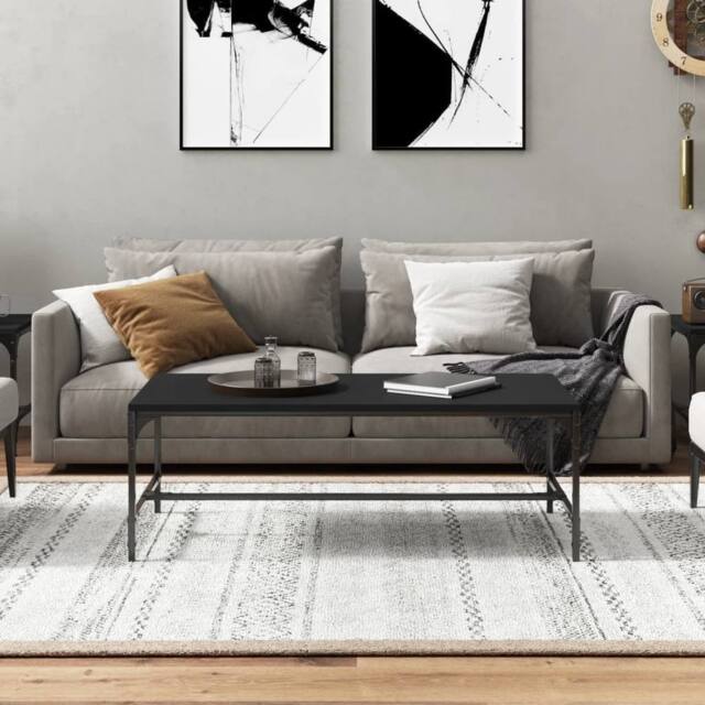 Berkfield Home Decorative Coffee Table Black 100x50x35 cm Engineered Wood - Size: 100 x 50 x 35 cm - image 1