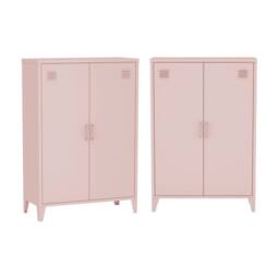 sweeek Set of 2 metal cabinets/wardrobes 2 doors L 75 x W 33 x H 110 cm in Pink - thumbnail 2