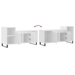Berkfield Home TV Cabinet White 100x35x55 cm Engineered Wood - Size: 100 x 35 x 55 cm - thumbnail 9