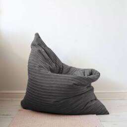 rucomfy Beanbags rucomfy Jumbo Cord Bean Bag Floor Cushion - Indoor Versatile Seat in Grey - thumbnail 3